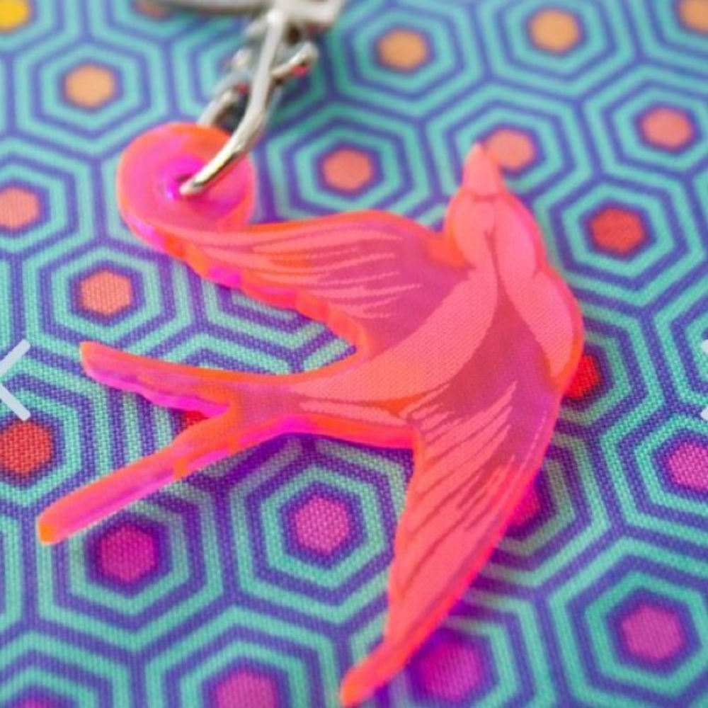 Tula Pink Bird Keychain/Fob